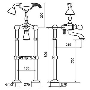Смеситель для ванны Webert Karenina KA720801017 купить в интернет-магазине сантехники Sanbest