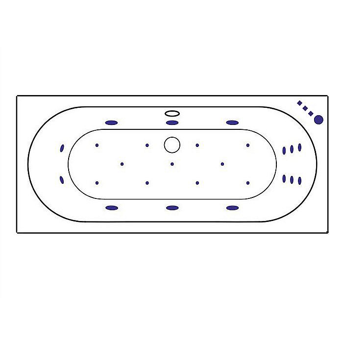 Ванна акриловая EXCELLENT Oceana Slim ULTRA WAEX.OCE18S.ULTRA.CR 180x80 белая с гидромассажем купить в интернет-магазине Sanbest