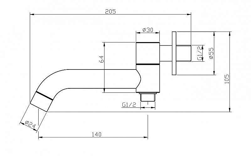 Излив для ванны BelBagno ANCONA-BCA-CRM купить в интернет-магазине сантехники Sanbest