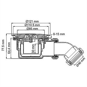 Сифон для поддонов WasserKRAFT Berkel D210 купить в интернет-магазине сантехники Sanbest