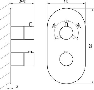 Смеситель для душа Ravak Espirit X070326 графит купить в интернет-магазине сантехники Sanbest