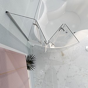 Шторка для ванны Радомир 100х140 прозрачная/хром купить в интернет-магазине Sanbest