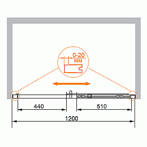 Душевая дверь Cezares PORTA-BF-1-120-C-Cr стекло прозрачное купить в интернет-магазине Sanbest