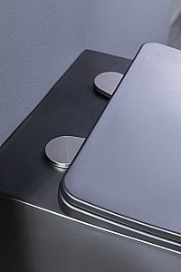 Унитаз подвесной Aquanet Rimless Tavr-W BL-103N-WHT black черный матовый, с крышкой микролифт, безободковый купить в интернет-магазине Sanbest