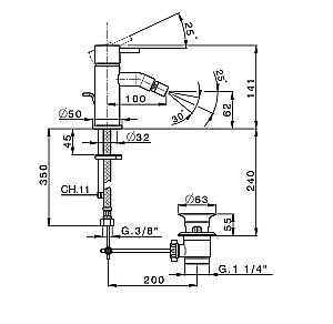 Смеситель для биде Cisal LESS NEW LN00055040 купить в интернет-магазине сантехники Sanbest