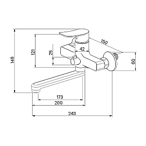 Смеситель для ванны Milardo Demi DEMSB02M02 купить в интернет-магазине сантехники Sanbest