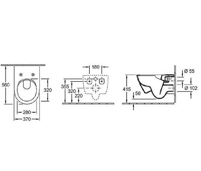 Унитаз Villeroy&Boch Subway 2.0 5614R201 безободковый, с крышкой микролифт купить в интернет-магазине Sanbest