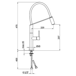 Смеситель для кухни Webert Kitchen Oblique Pro OB920602015 купить в интернет-магазине сантехники Sanbest