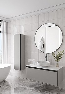 Тумба с раковиной и столешницей Armadi Art QUATRO 1 100 LUNA/профиль ANTHRACITE для ванной в интернет-магазине Sanbest