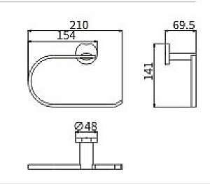 Держатель для туалетной бумаги CeramaLux Loft 53906 хром купить в интернет-магазине сантехники Sanbest