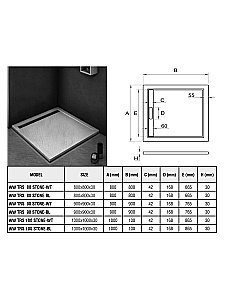 Душевой поддон Weltwasser WW TRS STONE BL 80x80 10000004378 черный купить в интернет-магазине Sanbest