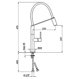 Смеситель для кухни Webert Kitchen Oblique Pro OB920602015 купить в интернет-магазине сантехники Sanbest