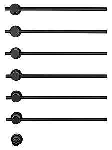 Полотенцесушитель электрический встраиваемый WONZON & WOGHAND BADEN, Черный матовый (WW-AL366-MB) купить в интернет-магазине сантехники Sanbest