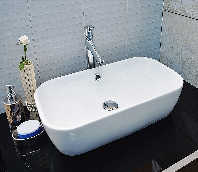 Раковина накладная Ceramalux N 61 9217 белая купить в интернет-магазине Sanbest