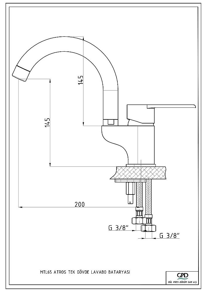Смеситель для раковины GPD ATROS MTL65 купить в интернет-магазине сантехники Sanbest