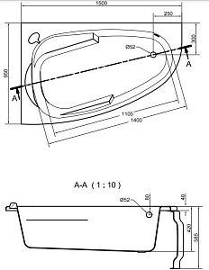 Ванна Cersanit JOANNA 150x95 купить в интернет-магазине Sanbest