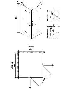 Душевой уголок Niagara Nova 6813, черный алюминий, прозрачное стекло, 90х90 см купить в интернет-магазине Sanbest