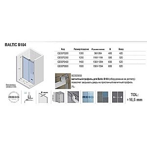 Душевая дверь Riho Baltic B104 120 купить в интернет-магазине Sanbest