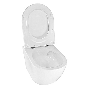 Унитаз подвесной Azario Bonelle AZ-2801E белый, безободковый, с крышкой микролифт, слив торнадо купить в интернет-магазине Sanbest