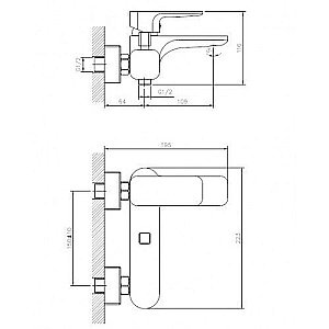 Смеситель для ванны Koller Pool Trend TR0100 хром купить в интернет-магазине сантехники Sanbest
