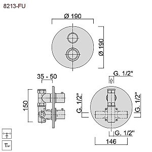 Смеситель для душа Giulini Futuro 8213-FUNO черный купить в интернет-магазине сантехники Sanbest