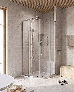 Душевой уголок Cezares Relax 90x90 RELAX-304-R-2-90-C-CR стекло прозрачное/профиль хром купить в интернет-магазине Sanbest
