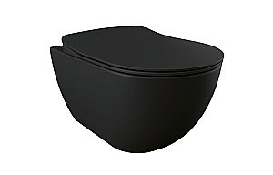 Унитаз подвесной Creavit Free FE322-11SM00E-0000 черный матовый, безободковый купить в интернет-магазине Sanbest