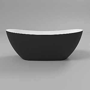 Ванна из искусственного камня WhiteCross Onyx C 160x75 черный/белый матовый купить в интернет-магазине Sanbest