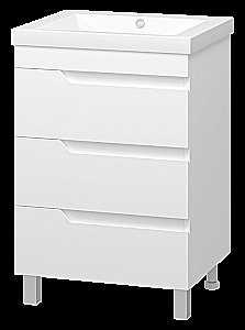 Тумба с раковиной Misty Софт - 60 П-Соф-01060-0113Я белая для ванной в интернет-магазине Sanbest