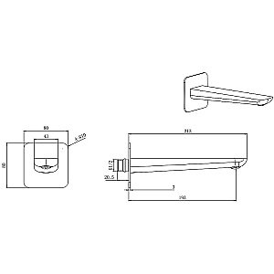 Излив для ванны Aquatek Вега AQ1041CR хром купить в интернет-магазине сантехники Sanbest