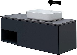 Тумба с раковиной Allen Brau INFINITY 120 1+1 антрацит матовый для ванной в интернет-магазине Sanbest