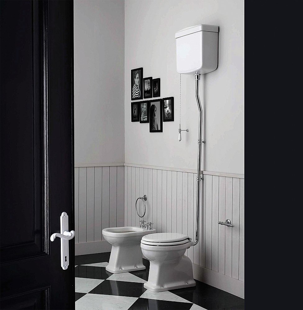 Унитаз SIMAS Londra LO901 с высоким бачком, белый/хром купить в интернет-магазине Sanbest