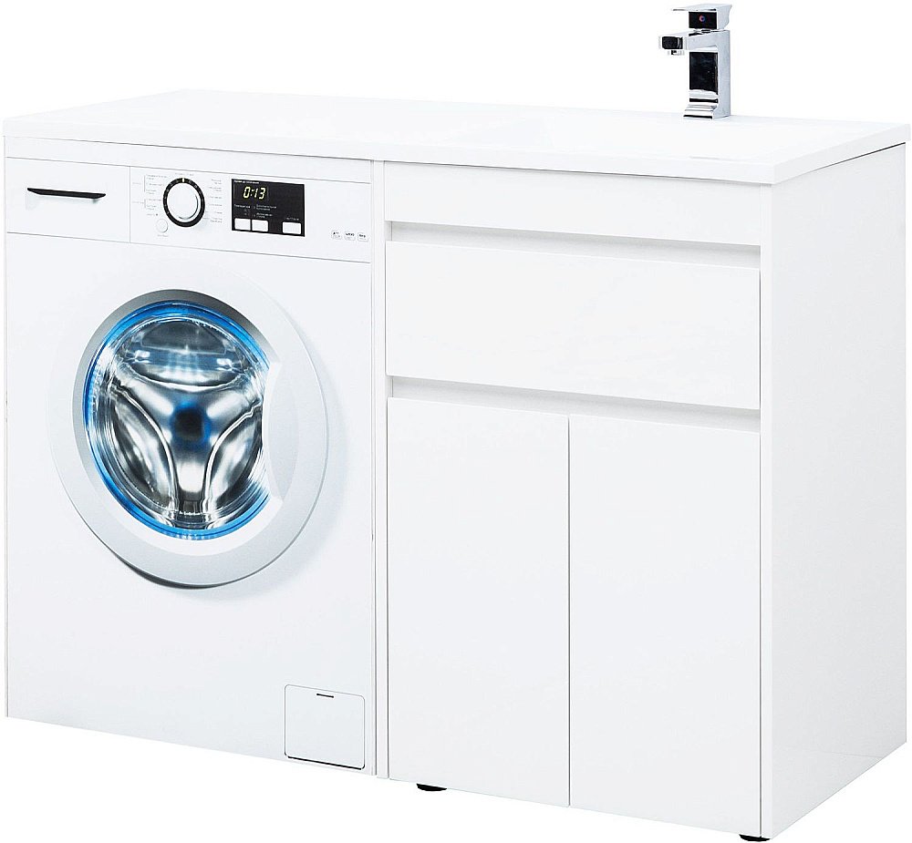 Тумба с раковиной Aquanet Токио 237745 120 белый для ванной в интернет-магазине Sanbest