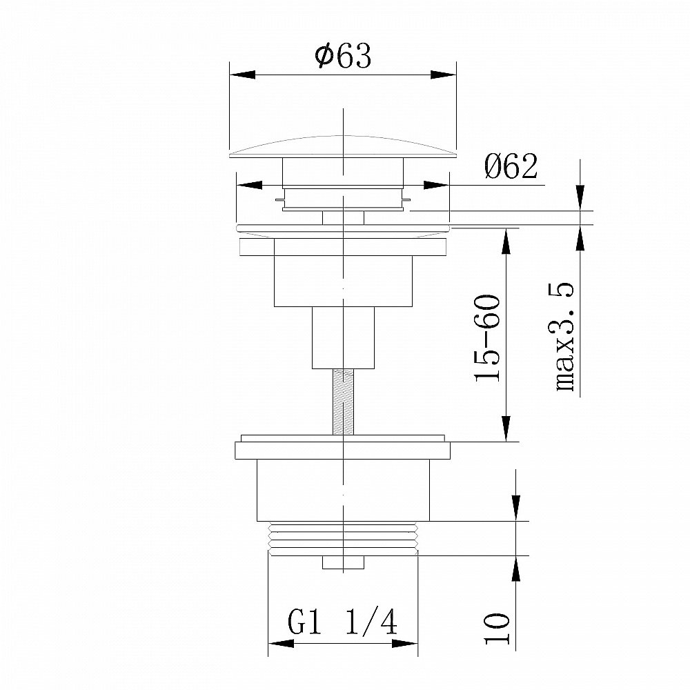 Донный клапан ABBER AF0011B купить в интернет-магазине сантехники Sanbest