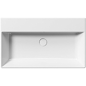 Раковина GSI KUBE X 80 9422PCS011 с донным клапаном PCS11, белая глянцевая купить в интернет-магазине Sanbest
