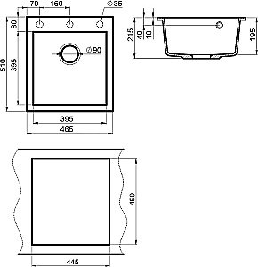 Мойка кухонная Milacio Murcia 46 Cuarzo MC.77032 белая купить в интернет-магазине сантехники Sanbest