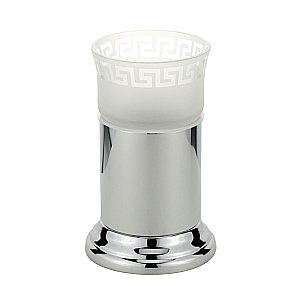 Стакан настольный Migliore Mirella матовое стекло с декором/хром купить в интернет-магазине сантехники Sanbest