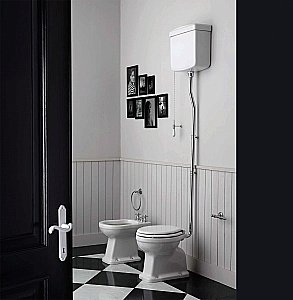 Унитаз SIMAS Londra LO901 с высоким бачком, белый/хром купить в интернет-магазине Sanbest