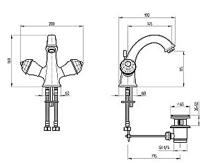 Смеситель для раковины Migliore Korona ML.KRN-4734 бронза купить в интернет-магазине сантехники Sanbest