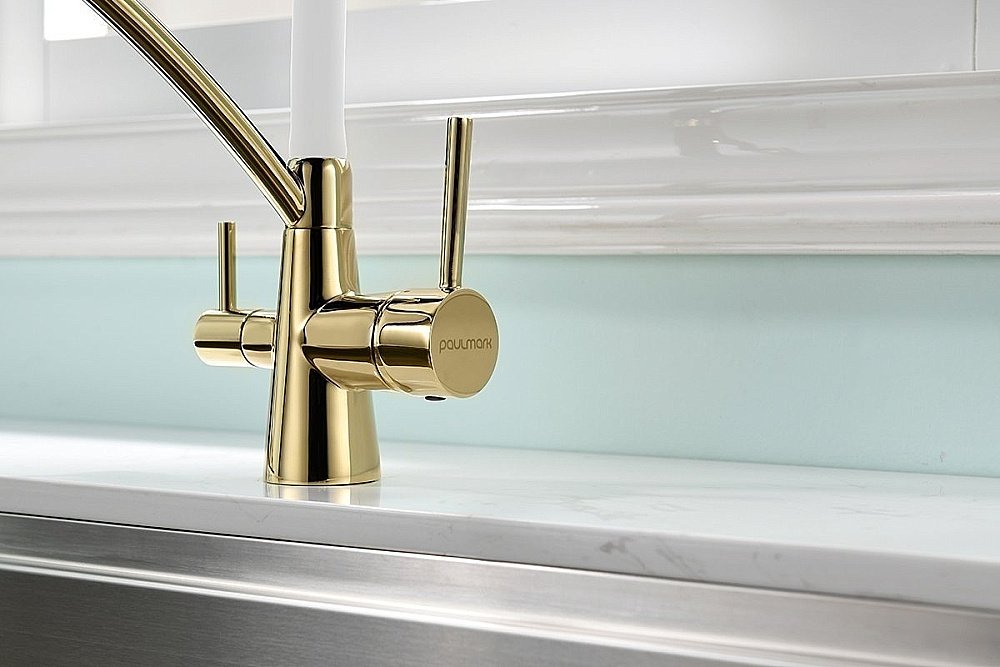 Смеситель для кухни Paulmark Sigen Si213111-GW Золото, Белый купить в интернет-магазине сантехники Sanbest