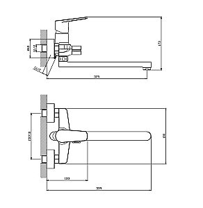 Смеситель для ванны Rush Bali BA3835-51 хром купить в интернет-магазине сантехники Sanbest