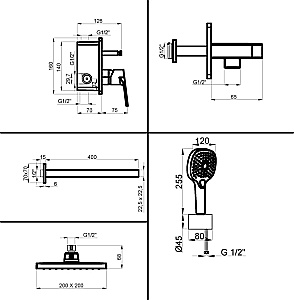 Душевая система Azario TREYA AZ-15680721 хром купить в интернет-магазине сантехники Sanbest