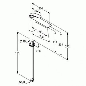 Смеситель для раковины Kludi Balance 522968775 черный купить в интернет-магазине сантехники Sanbest