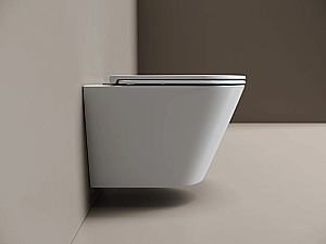 Унитаз подвесной Ceramica Nova Alfeo CN4014T белый, безободковый, с крышкой микролифт, слив торнадо купить в интернет-магазине Sanbest