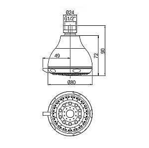 Верхний душ PAINI 50CR774L4V хром купить в интернет-магазине сантехники Sanbest