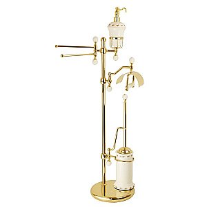 Стойка для ванной Migliore Provance ML.PRO-60.544.DO белая керамика с декором/золото купить в интернет-магазине сантехники Sanbest