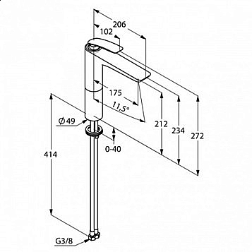 Смеситель для раковины Kludi Balance 522968775 черный купить в интернет-магазине сантехники Sanbest