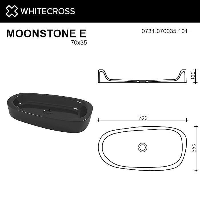 Раковина накладная WhiteCross Moonstone E 70 0731.070035.101 черная купить в интернет-магазине Sanbest
