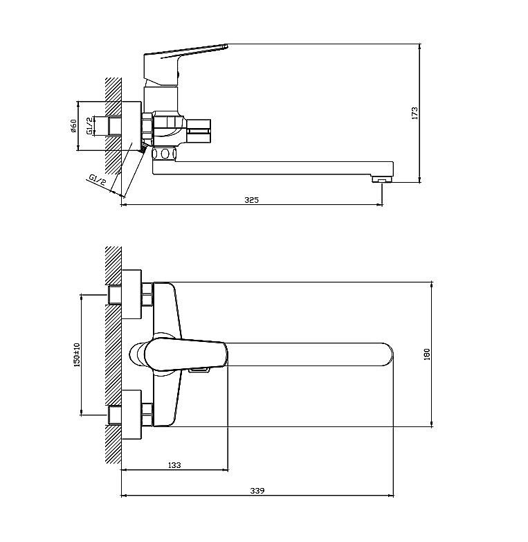 Смеситель для ванны Rush Bali BA3835-51 хром купить в интернет-магазине сантехники Sanbest
