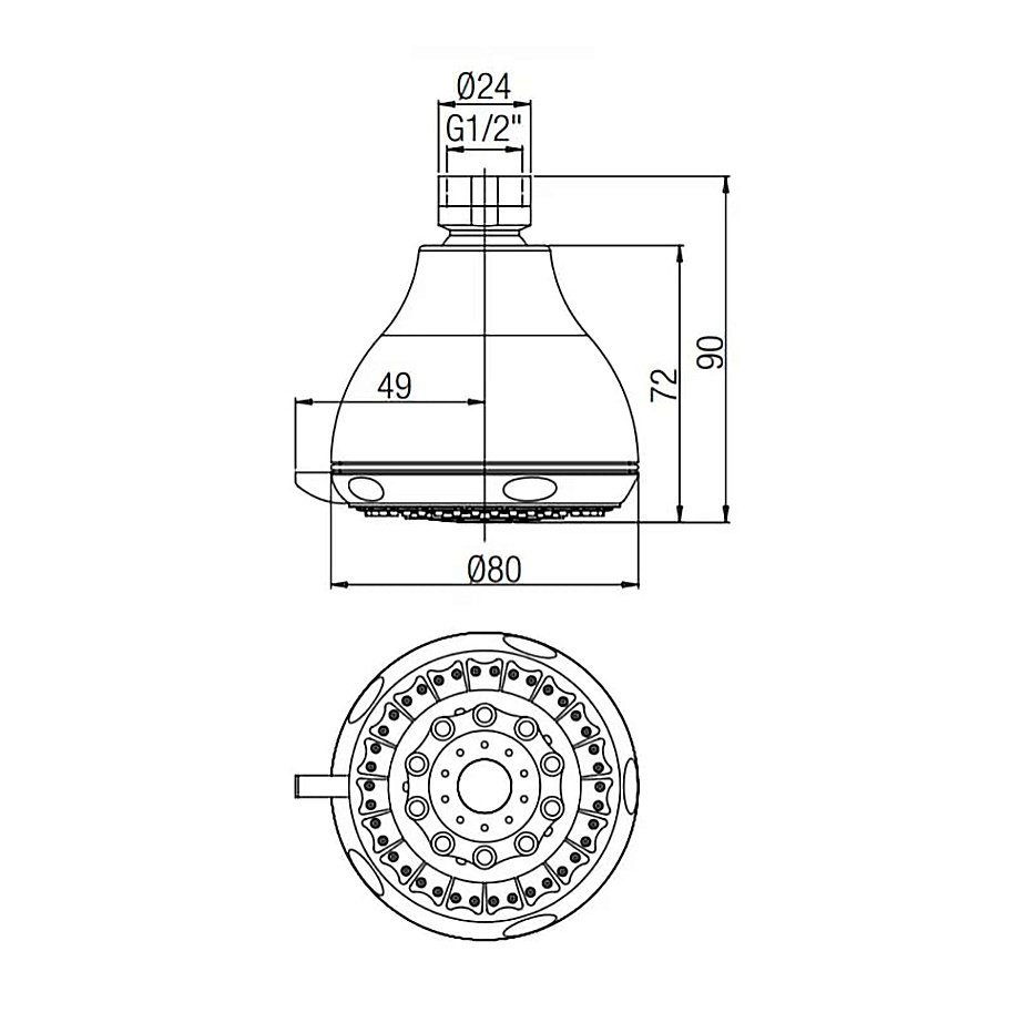 Верхний душ PAINI 50CR774L4V хром купить в интернет-магазине сантехники Sanbest